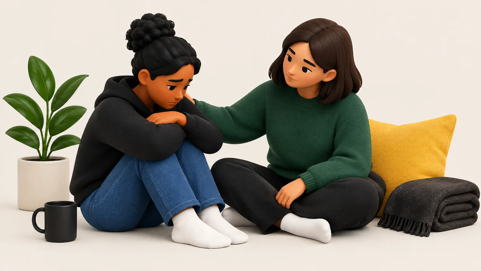 Illustrative image: how to support a friend with mental health