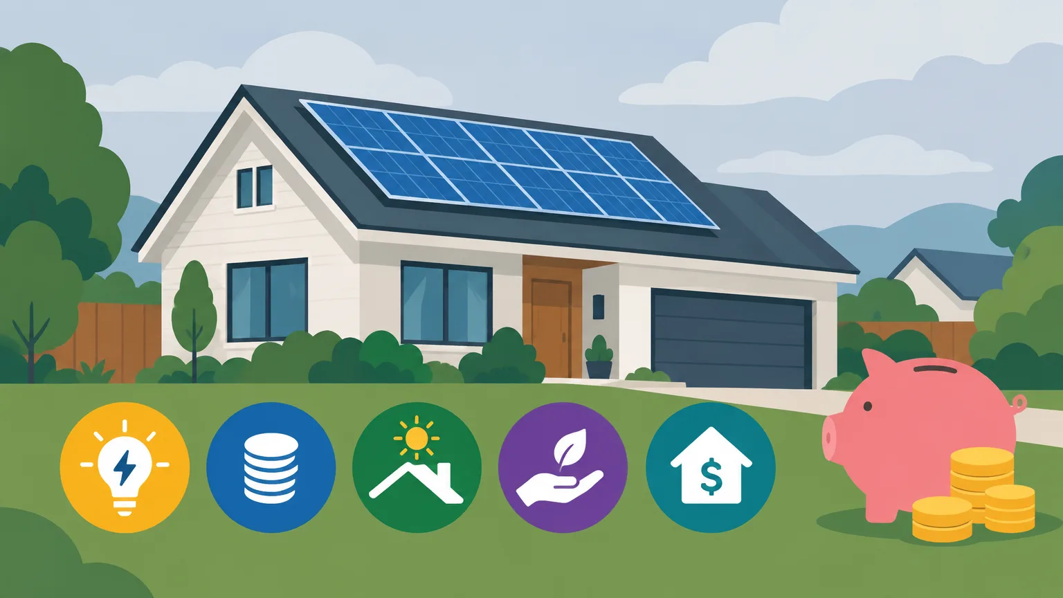 Illustrative image: rooftop solar cost and savings